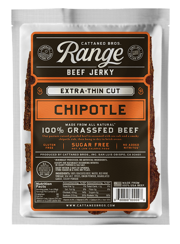 Range 100% Grassfed Beef Jerky Chipotle
